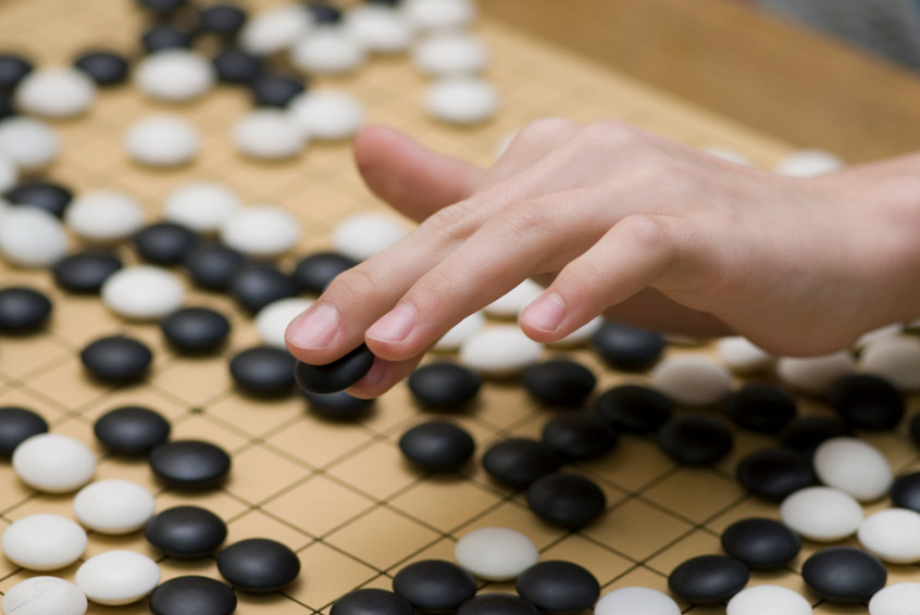 a game of Go in progress